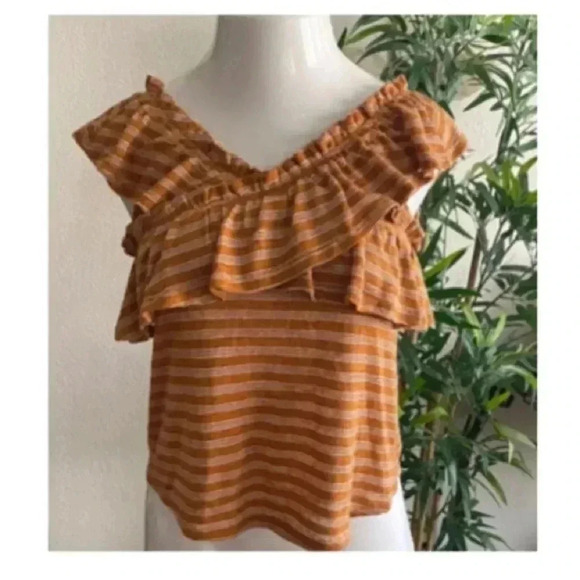 🆕Maurices Stripe Ruffle Off-Shoulder Top XS🆕 - Picture 2 of 8